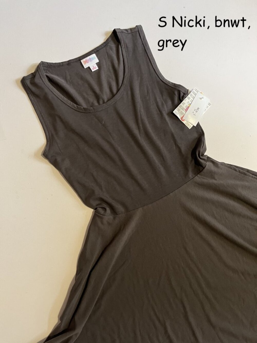 Small Lularoe Nicki tank dress, grey